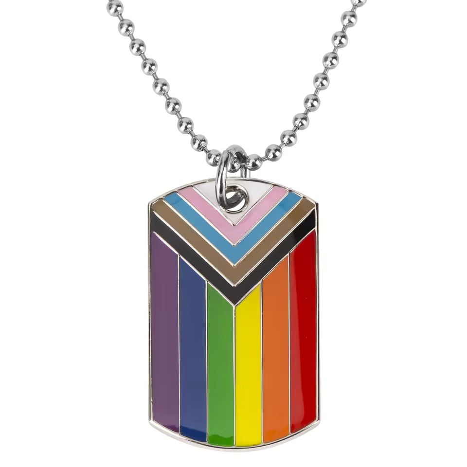 Progress Pride Dogtag Necklace