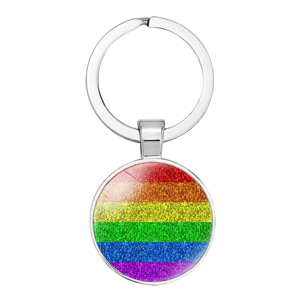Glitter Gay Pride Keyring