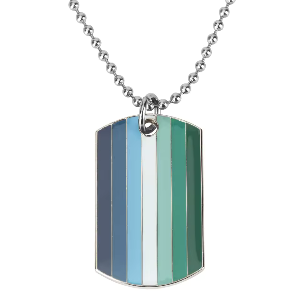 MLM (Men Loving Men) Pride Dog Tag Necklace