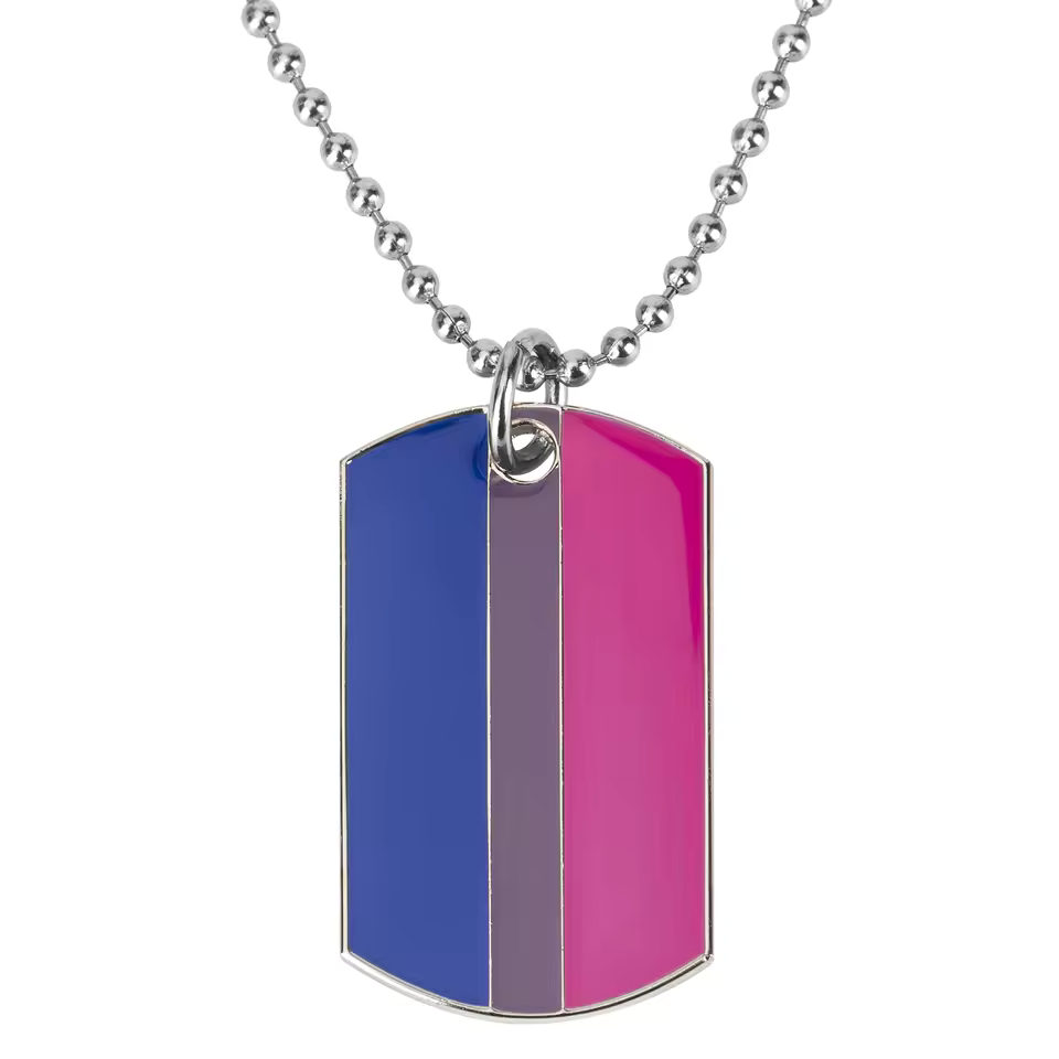Bisexual Pride Dog Tag Necklace