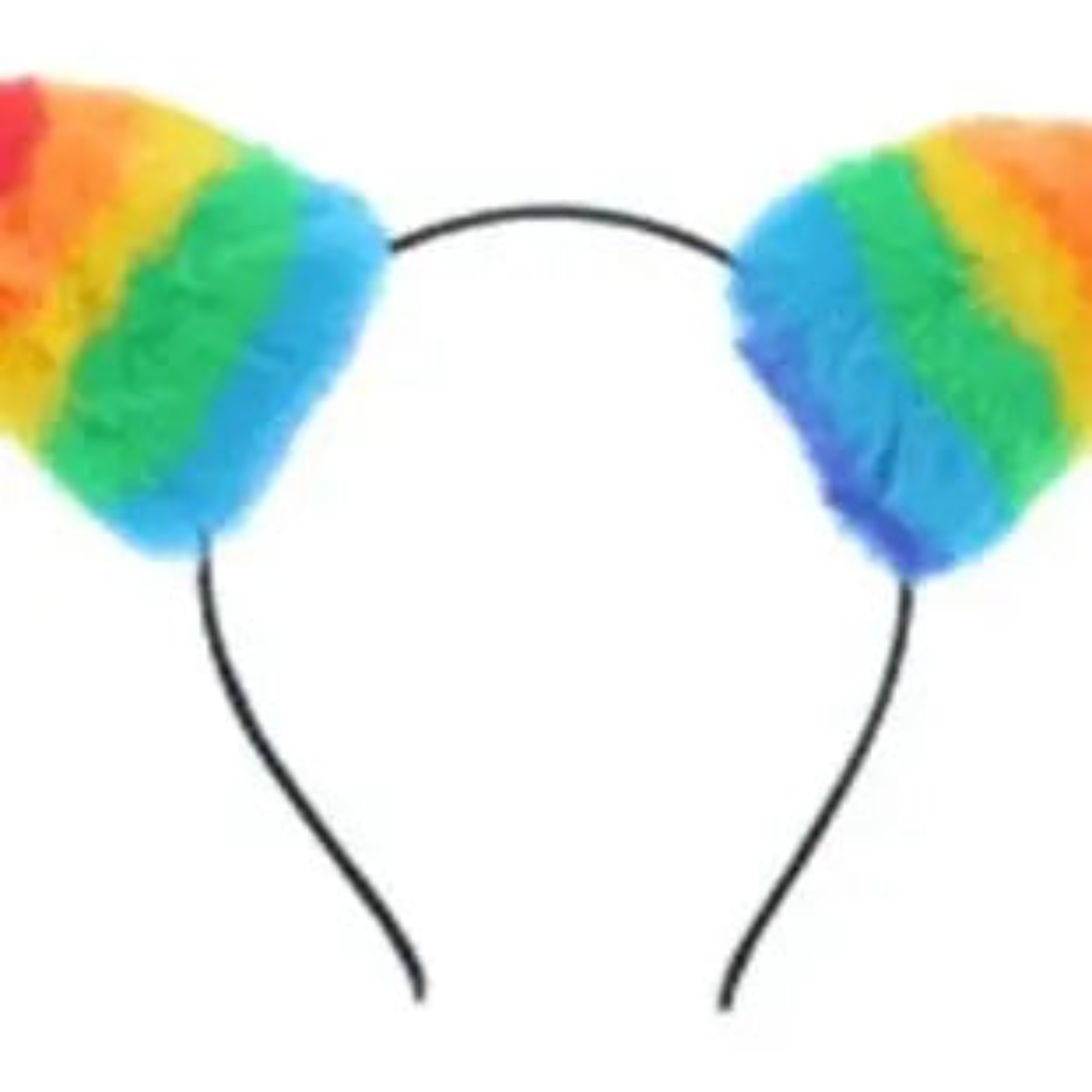 Fluffy Rainbow Ears Headband
