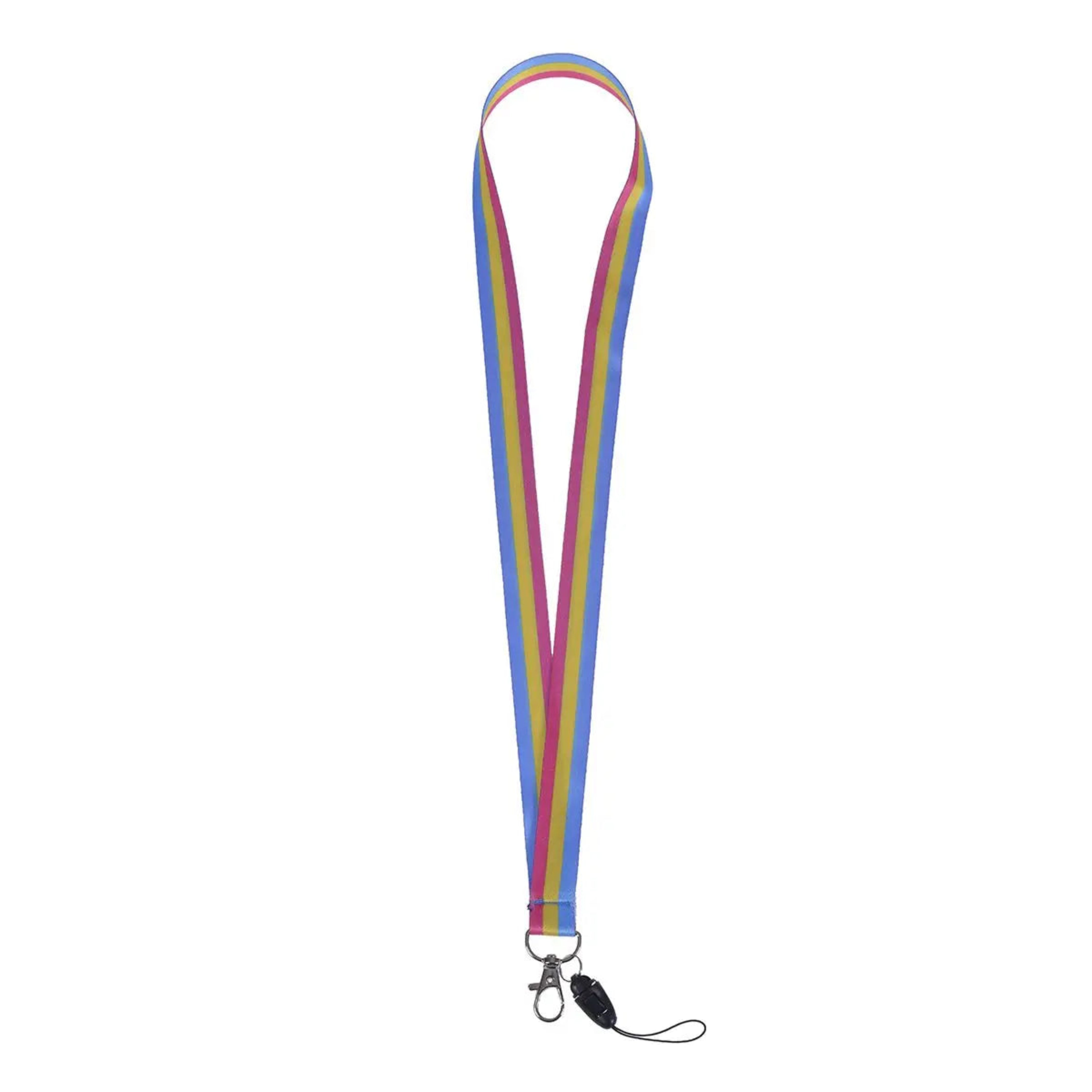 Pansexual colours lanyard with whistle