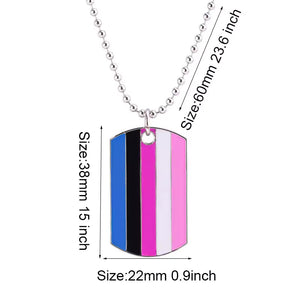 Genderfluid Pride Dog Tag Necklace