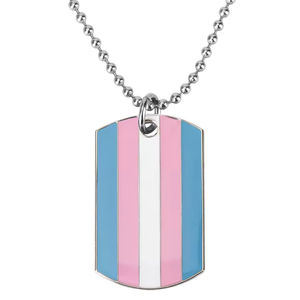 Transgender Pride Dog Tag Necklace