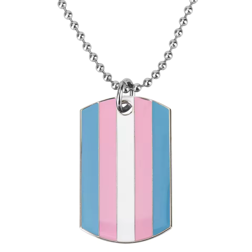 Transgender Pride Dog Tag Necklace